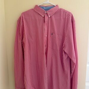 Izod Salmon and White Button Down Shirt